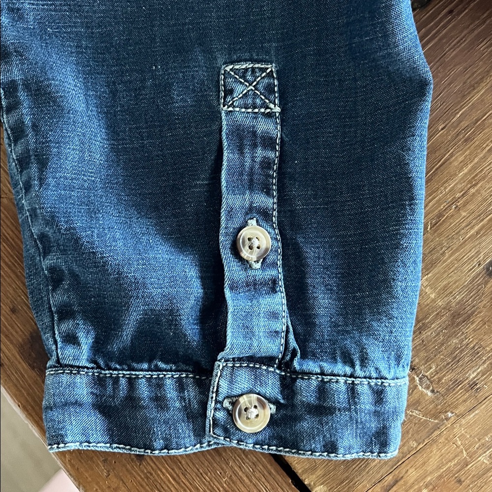 Lucky Brand Tencel Denim Henley Tie Waist Shirt Dress Size L - Picture 9 of 15